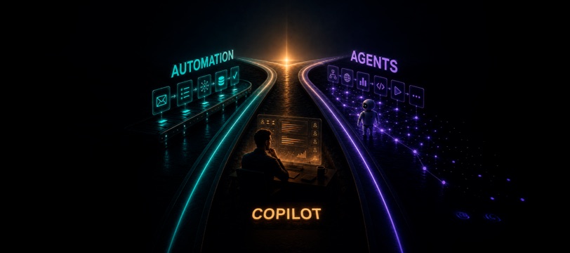 AI agents vs copilots vs automations: a C-level decision framework for 2026