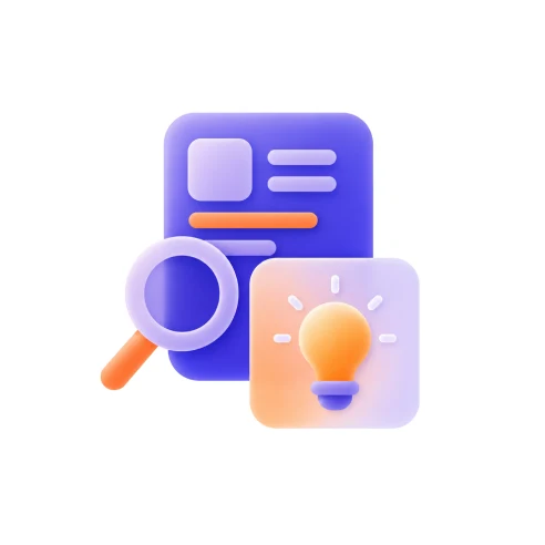 AI-Driven Product Discovery Illustration of a product-discovery dashboard examined under a magnifier.